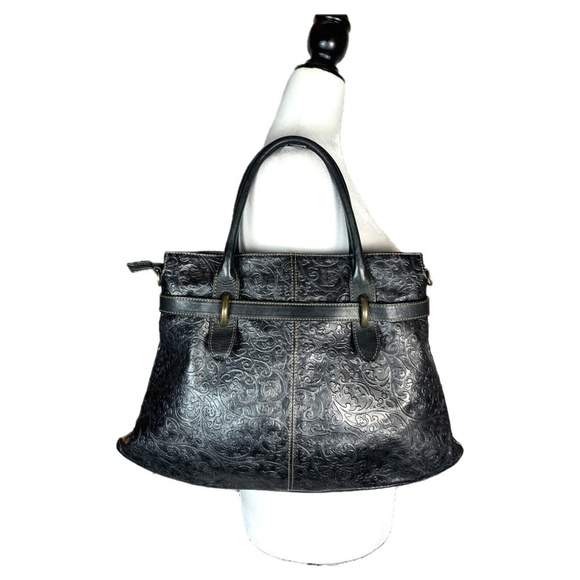 Roberta Gandolfi Made in Italy Black Leather Embossed Shoulder Bag - Picture 4 of 15